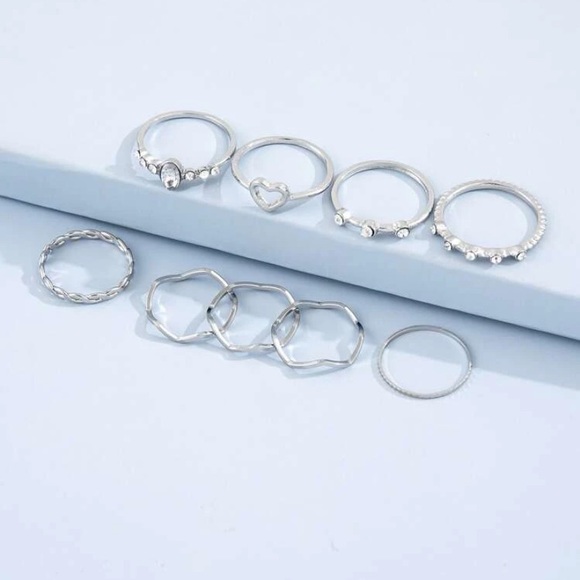 9pcs Rhinestone Ring - Picture 3 of 5